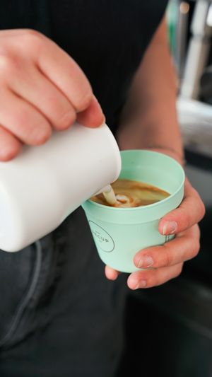 We offer cow's milk, oat milk and pea protein milk and are happy to create some delicious drinks  for you. at INTRO in Karlsruhe