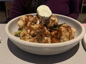Sweet and spicy cauliflower steak!   at Frida Southwest in Oklahoma City