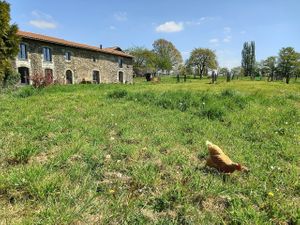 Our home and one of our wonderful chicken-girl at L'Autre Ferme in Cherves-chatelars