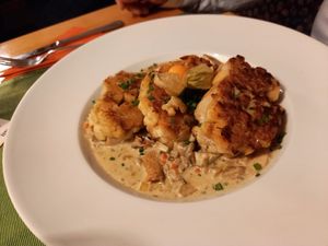 Semmelknödel mit Pilzcreme at Gasthaus Bürgerstüble in Sankt Peter