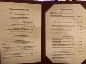 Menu  at Gasthaus Bürgerstüble in Sankt Peter