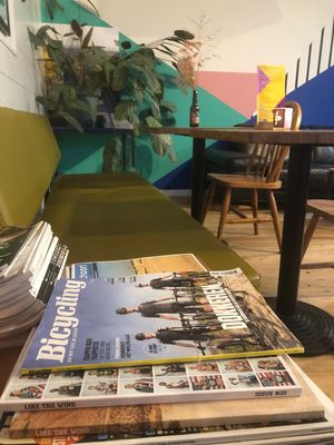 Cosy seatings & literature table  at Joop in Schoorl