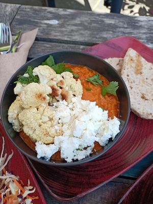 Vegan linzen dahl at Joop in Schoorl