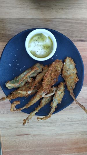 Vegan fried fish at FIXI in Arraial Do Cabo