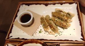 Gyozas de morcilla vegana at Margarito in Valencia