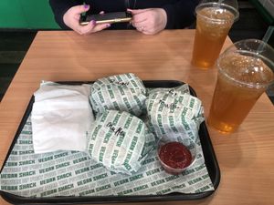 Shoutout to the sweet tea - incredible drink  at Vegan Shack - Piccadilly Gardens in Manchester