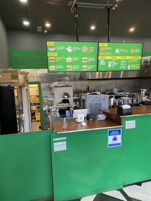Ordering area  at Vegan Shack - Piccadilly Gardens in Manchester