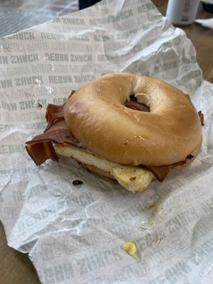 Breakfast bagel  at Vegan Shack - Piccadilly Gardens in Manchester