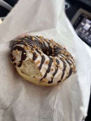 Choc and hazelnut donut   at Vegan Shack - Piccadilly Gardens in Manchester