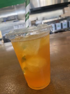 Sweet ice tea  at Vegan Shack - Piccadilly Gardens in Manchester