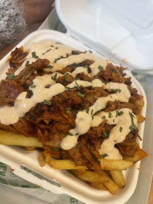 Bbq loaded fries   at Vegan Shack - Piccadilly Gardens in Manchester