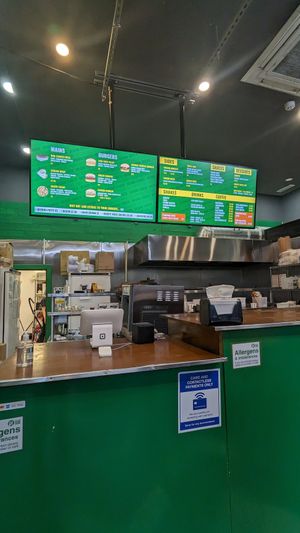 Menu and counter at Vegan Shack - Piccadilly Gardens in Manchester