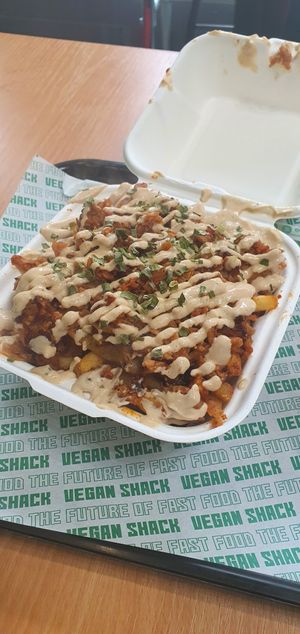 Loaded fries at Vegan Shack - Piccadilly Gardens in Manchester