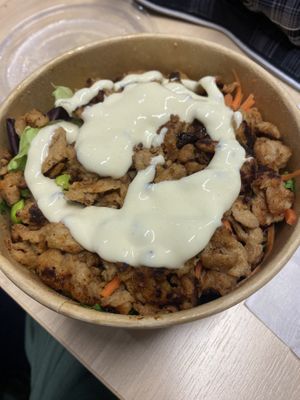 Chicken less salad with huny dressing  at Vegan Shack - Piccadilly Gardens in Manchester