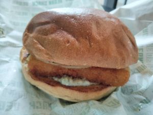 Vish burger. at Vegan Shack - Piccadilly Gardens in Manchester