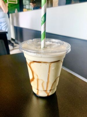 Salted caramel milkshake   at Vegan Shack - Piccadilly Gardens in Manchester