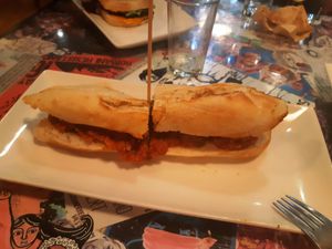 Meatball sandwich at La Pajareria in Madrid