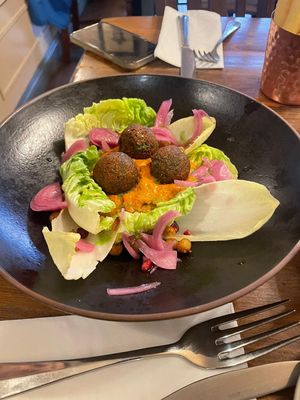 Falafel salad (main course)  at The Lion at Wendlebury in Bicester