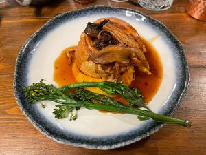 Mushroom pie and mash ;main course)  at The Lion at Wendlebury in Bicester