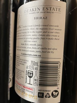 Vegan wine  at The Lion at Wendlebury in Bicester