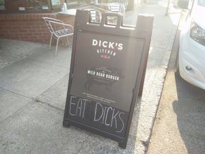 a welcoming post :) at Dick's Kitchen in Portland