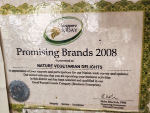 Award at Nature Vegetarian Delights 大自然素食 - Bukit Purmei in Central Singapore