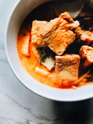 Laksa at Nature Vegetarian Delights 大自然素食 - Bukit Purmei in Central Singapore