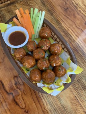 Buffalo spicy meatballs at Crush in Merida