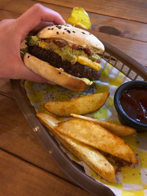 Bean burger, 135pesos validateeeeeeddddd at Crush in Merida