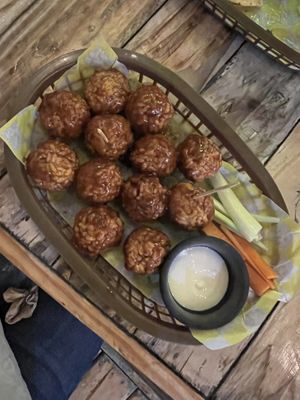 Bbq meatballs  at Crush in Merida