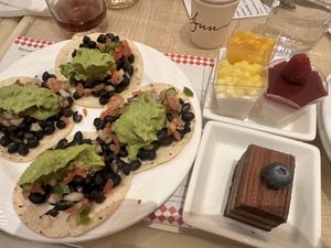 Black bean tacos and desserts   at Wynn Hotel - The Buffet in Las Vegas