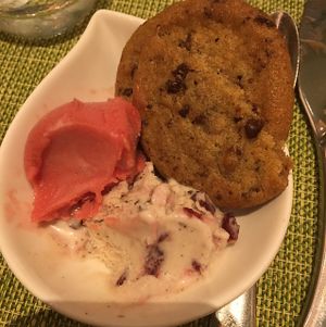 vegan Cherry Chip Soy ice cream Rasberry sorbet vegan choc chip cookie at Wynn Hotel - The Buffet in Las Vegas