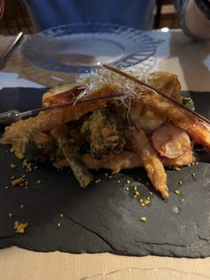 Tempura veggies  at Peso Neto in Bilbao