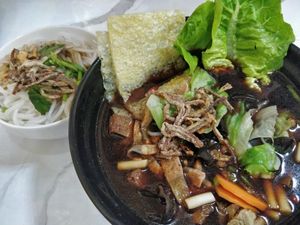 Bak Kut Teh with thick bee hoon at Flourish Cafe 繁荣素食咖啡厅 in West Singapore