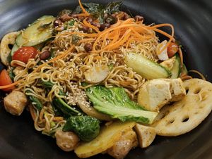 mala noodles at Flourish Cafe 繁荣素食咖啡厅 in West Singapore