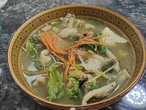 thunder tea mee hoon kueh at Flourish Cafe 繁荣素食咖啡厅 in West Singapore