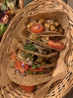 Mix of six vegan tacos   at Sabor Sabor in Rotterdam