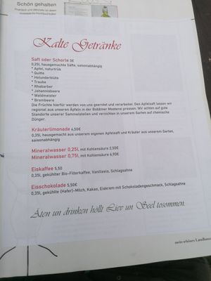 Getränke at Blumencafé Rügen in Wiek