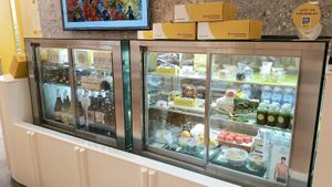 Display of food and beverages at Vegan Veganing in Seoul