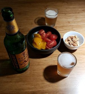 North Korean beer at North Korean Restaurant ChinChin 북녘식당친친 in Seoul