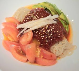 Vegan Bibim Naengmyeon 비건비빔냉면 #Veganuary at North Korean Restaurant ChinChin 북녘식당친친 in Seoul