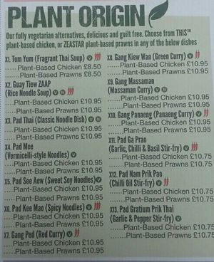 Menu at Zaap Thai Street Food - Headingley in Leeds