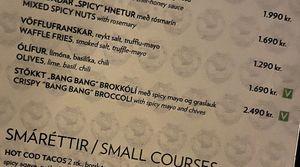 Snacks  at Sæta Svínið Gastropub in Reykjavik