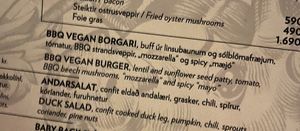 Vegan burger   at Sæta Svínið Gastropub in Reykjavik