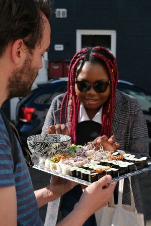Began sushi!!! at Vegan Food Tour Utrecht in Utrecht