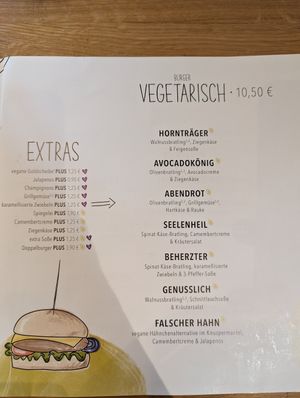Menu at Hans im Glück in Passau