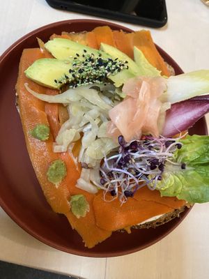 Carrot salmon sandwich   at First Eet in Arnhem