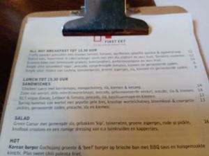 Sandwich and all day breakfast menu (June 2025) at First Eet in Arnhem