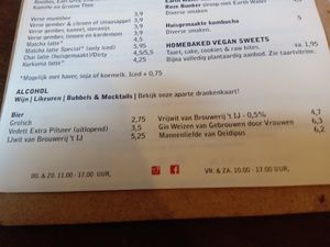 Alcoholic drinks menu (June 2025) at First Eet in Arnhem