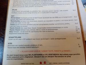 Salad and hot food menu (June 2025) at First Eet in Arnhem